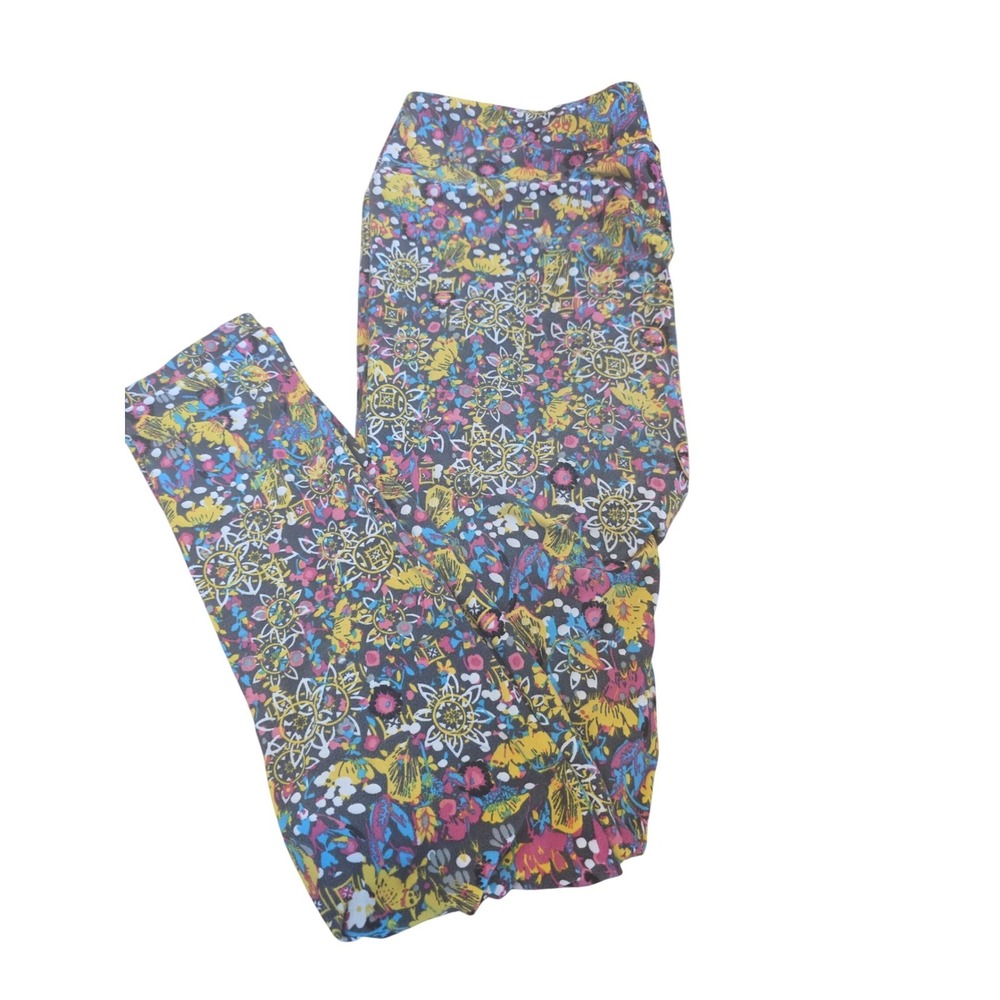 LuLaRoe Tall & Curvy Leggings Floral Mandala Multi-Color Buttery Soft TC Pants